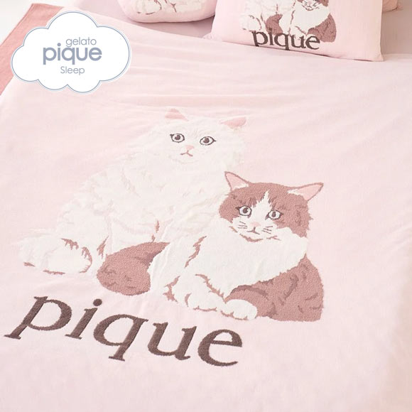 ジェラートピケ スリープ エアリーモコキャットジャガードマルチカバー ジェラピケ gelato pique Sleep 猫の日