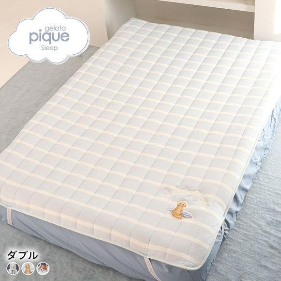 ジェラートピケ スリープ UNISEX プレイフルDOG敷きパッド(ダブル) ジェラピケ gelato pique Sleep
