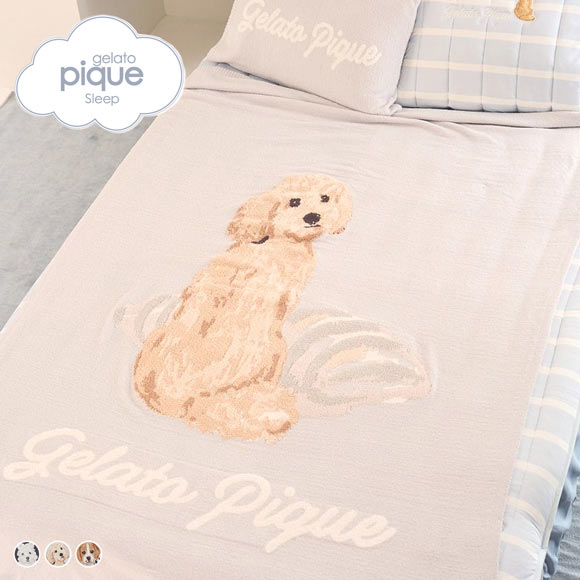 ジェラートピケ スリープ UNISEX エアリーモコプレイフルDOGジャガードマルチカバー ジェラピケ gelato pique Sleep