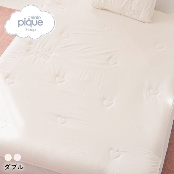 ジェラートピケ スリープ ハートロゴ 敷きパッド(ダブル) ジェラピケ gelato pique Sleep