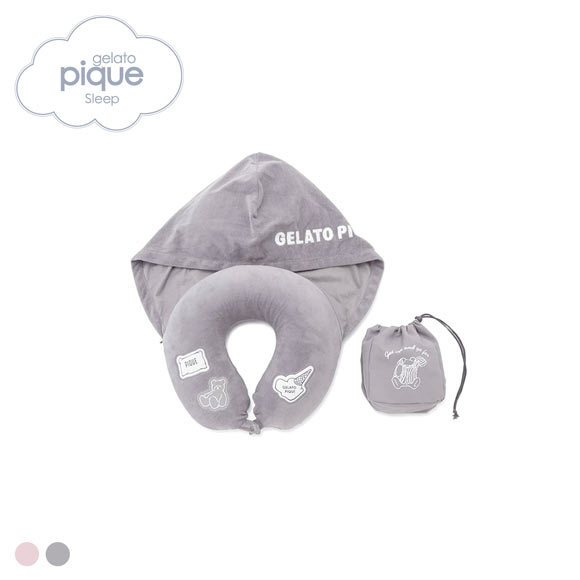 ジェラートピケ スリープ トラベルグッズ フード付きネックピロー 巾着付き ジェラピケ gelato pique SLEEP