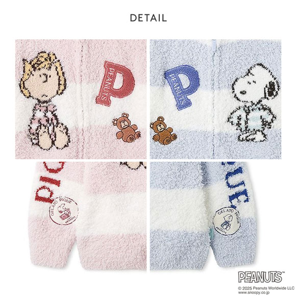 ジェラートピケ レディース PEANUTS UNISEXオリジナルジャガードパーカ ジェラピケ パジャマ ルームウェア スヌーピー gelato pique ユニセックス