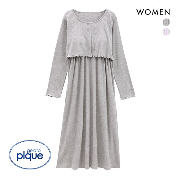 ジェラートピケ gelato pique レディース マタニティリブワンピース パジャマ ルームウェア ジェラピケ