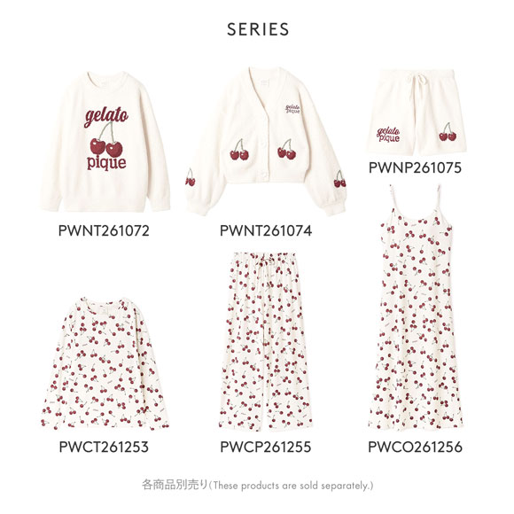 ジェラートピケ レディース チェリー柄カップインキャミワンピース ジェラピケ パジャマ ルームウェア カップ付き gelato pique