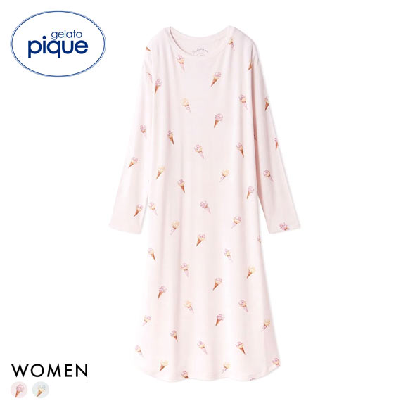 ジェラートピケ レディース アイス柄ワンピース ジェラピケ パジャマ ルームウェア gelato pique
