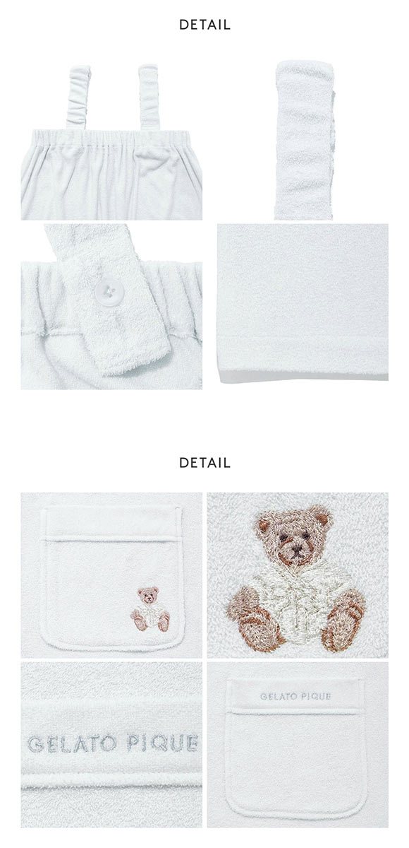 ジェラートピケ レディース 吸水パイルベア刺繍2wayワンピース ジェラピケ パジャマ ルームウェア gelato pique