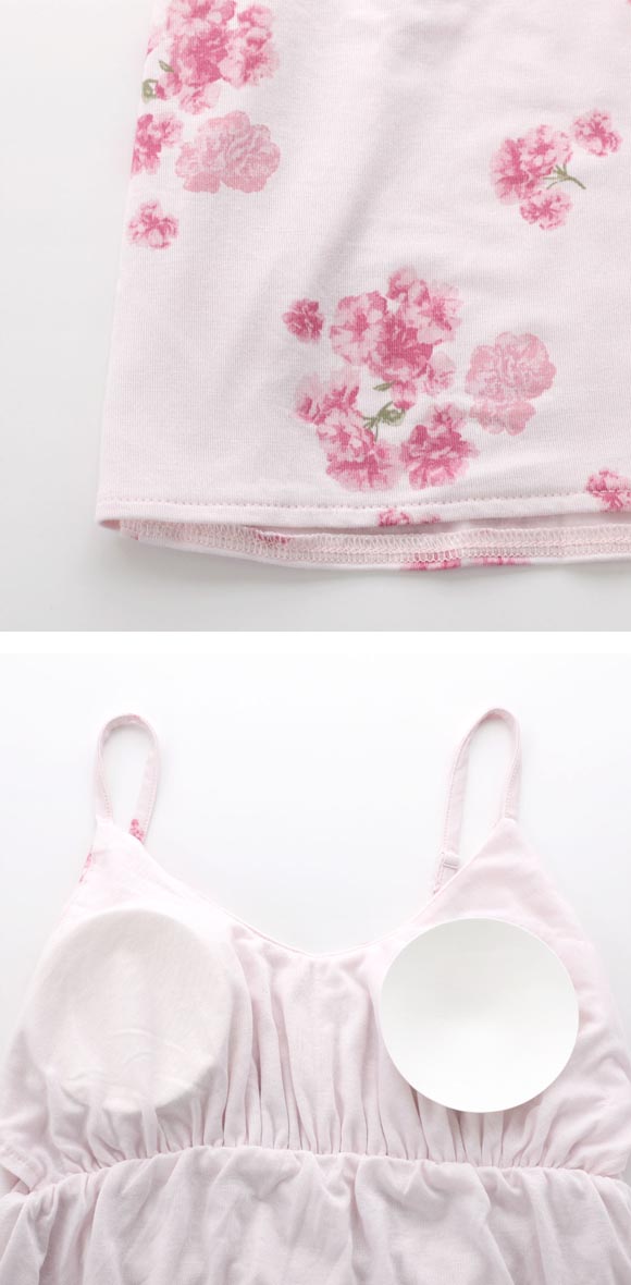 ジェラートピケ レディース さくら柄カップインワンピース カップ付き ジェラピケ パジャマ ルームウェア gelato pique