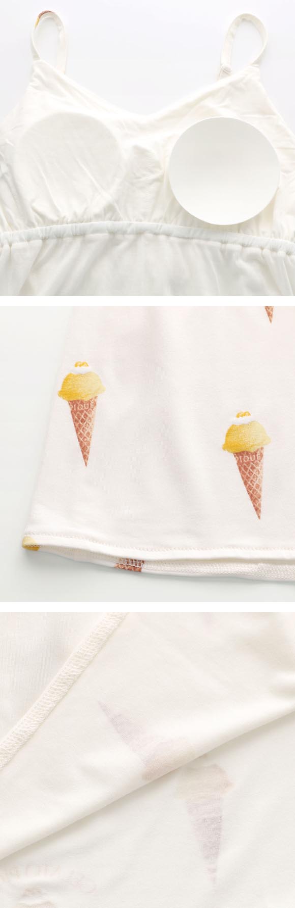 ジェラートピケ レディース 接触冷感 ソルベ柄カップインキャミワンピース カップイン パッド付き ジェラピケ gelato pique