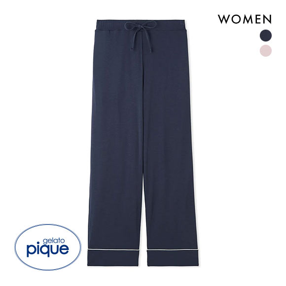 ジェラートピケ gelato pique レディース パイピングロングパンツ ジェラピケ パジャマ ルームウェア