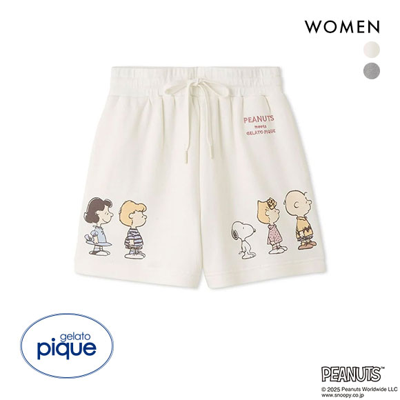ジェラートピケ レディース ピーナッツ 裏毛ショートパンツ ジェラピケ パジャマ ルームウェア PEANUTS gelato pique
