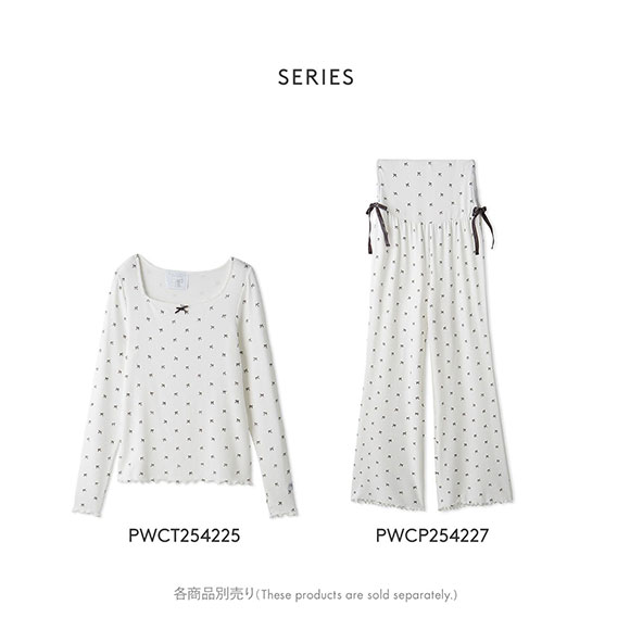 ジェラートピケ レディース HALLOWEEN 針抜きリボン柄ロングパンツ ジェラピケ パジャマ ルームウェア gelato pique