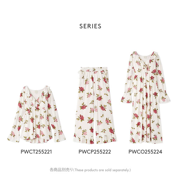 ジェラートピケ レディース ヴィンテージローズ柄ロングパンツ ジェラピケ パジャマ ルームウェア gelato pique