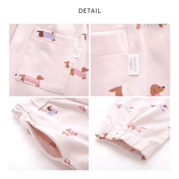 ジェラートピケ レディース ダックスフンド柄ロングパンツ ジェラピケ パジャマ ルームウェア gelato pique