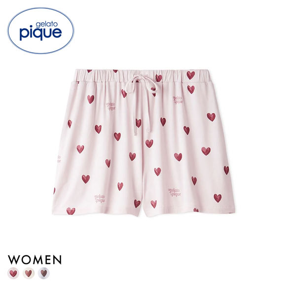 ジェラートピケ レディース 接触冷感 ハート柄ショートパンツ ジェラピケ パジャマ ルームウェア gelato pique