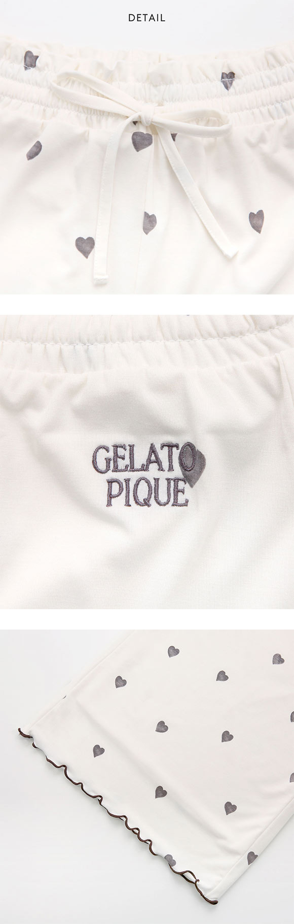 ジェラートピケ レディース ハート柄ロングパンツ ジェラピケ パジャマ ルームウェア gelato pique