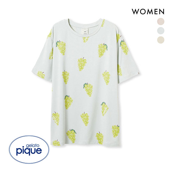 ジェラートピケ レディース 接触冷感 フルーツ柄Tシャツ ジェラピケ パジャマ ルームウェア gelato pique