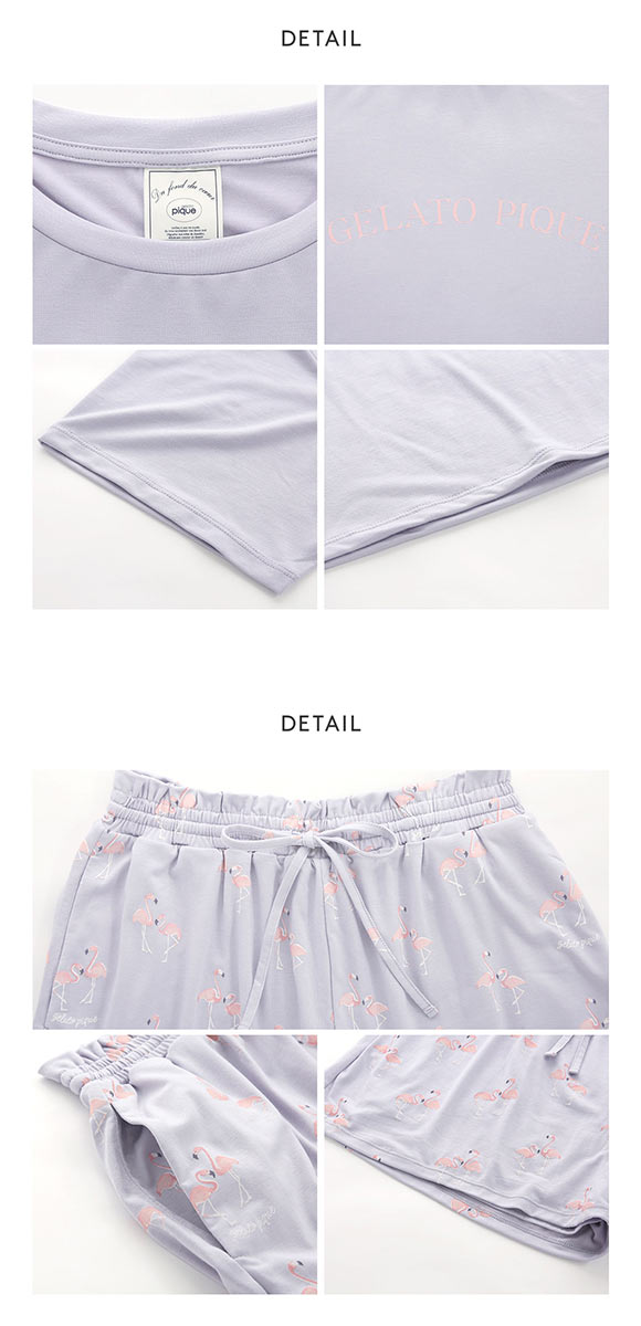 ジェラートピケ レディース 接触冷感 モチーフ4柄ワンポイントTシャツ&ショートパンツセット ジェラピケ パジャマ ルームウェア gelato pique