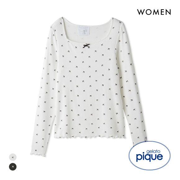 ジェラートピケ レディース HALLOWEEN 針抜きリボン柄プルオーバー ジェラピケ パジャマ ルームウェア gelato pique