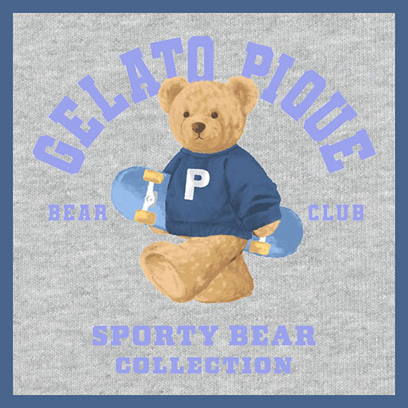 ジェラートピケ レディース スポーティーベアワンポイントTシャツ ジェラピケ パジャマ ルームウェア gelato pique