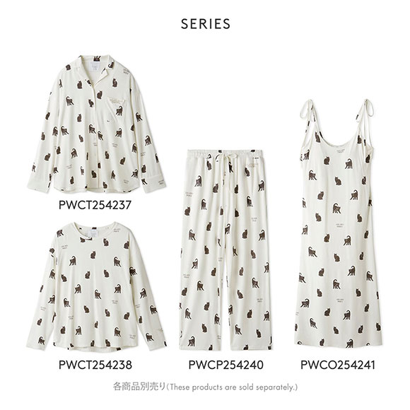 ジェラートピケ レディース HALLOWEEN CAT総柄ロンT ジェラピケ パジャマ ルームウェア gelato pique