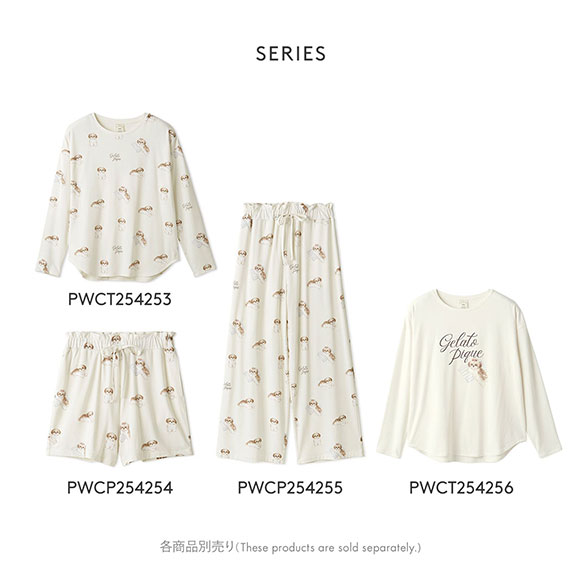 ジェラートピケ レディース シーズーワンポイントロングTシャツ ジェラピケ パジャマ ルームウェア gelato pique