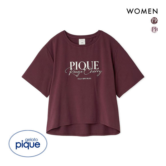 ジェラートピケ レディース 接触冷感 ルージュチェリーレーヨンロゴTシャツ ジェラピケ パジャマ gelato pique