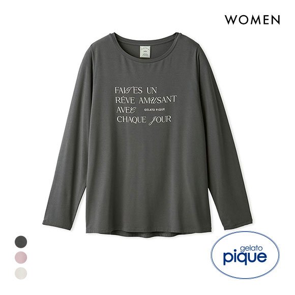 ジェラートピケ レディース フェミニンレーヨンロゴロンT ジェラピケ パジャマ ルームウェア gelato pique