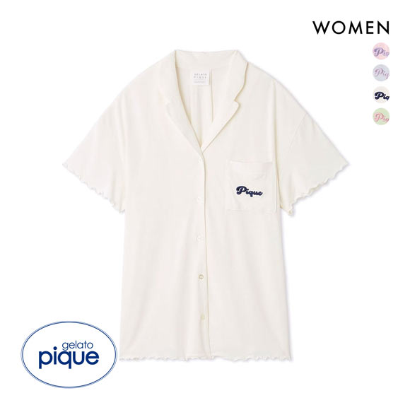 ジェラートピケ レディース カラフルロゴシャツ ジェラピケ パジャマ ルームウェア gelato pique