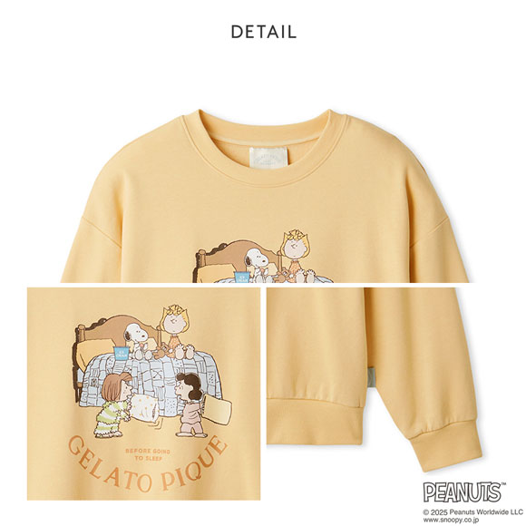 ジェラートピケ レディース PEANUTS オリジナルアートワンポイント裏毛プルオーバー ジェラピケ パジャマ ルームウェア スヌーピー gelato pique