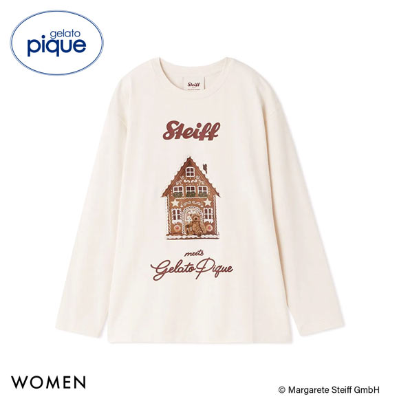 ジェラートピケ レディース シュタイフ ワンポイントロンT ジェラピケ パジャマ ルームウェア gelato pique Steiff