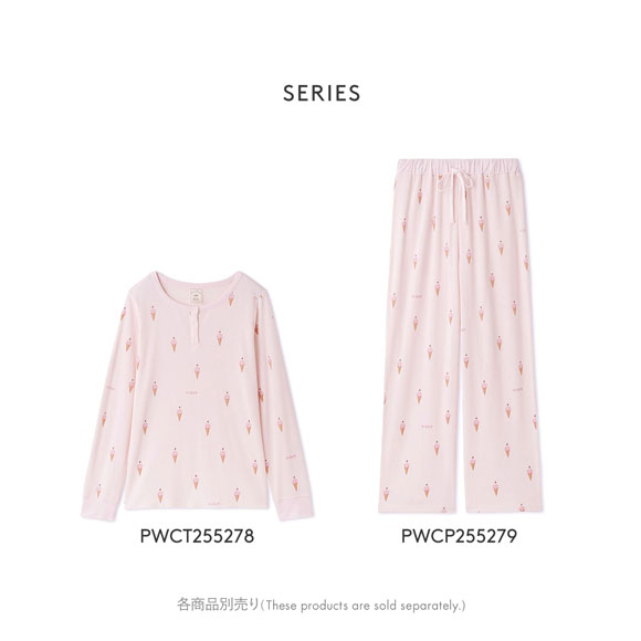 ジェラートピケ レディース モチーフ3柄ワッフルロンT ジェラピケ パジャマ ルームウェア gelato pique