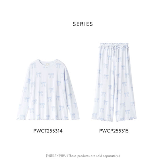 ジェラートピケ レディース リボン柄ロンT ジェラピケ パジャマ ルームウェア gelato pique