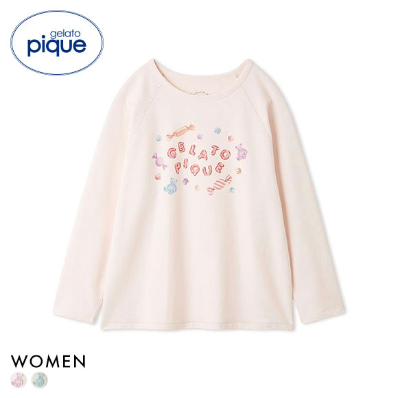 ジェラートピケ レディース キャンディワンポイントロンT ジェラピケ パジャマ ルームウェア gelato pique