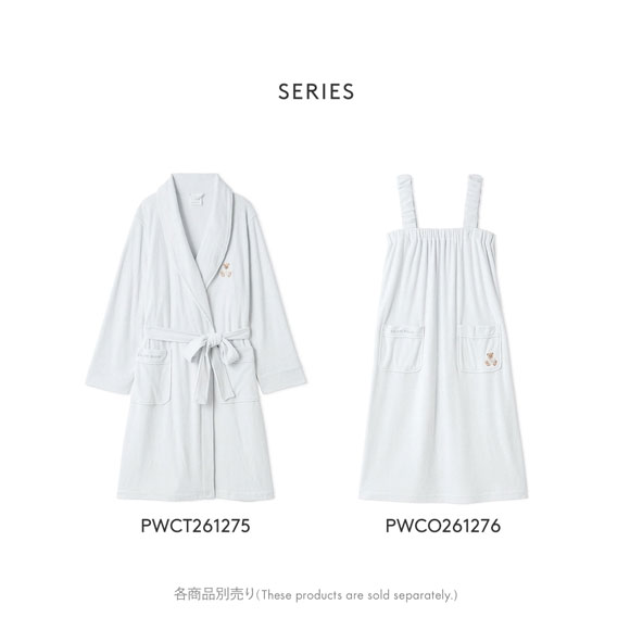 ジェラートピケ レディース 吸水パイルベア刺繍ガウン ジェラピケ パジャマ ルームウェア gelato pique