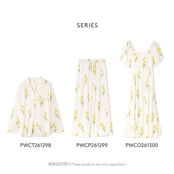 ジェラートピケ レディース チューリップ柄シャツ ジェラピケ パジャマ ルームウェア gelato pique