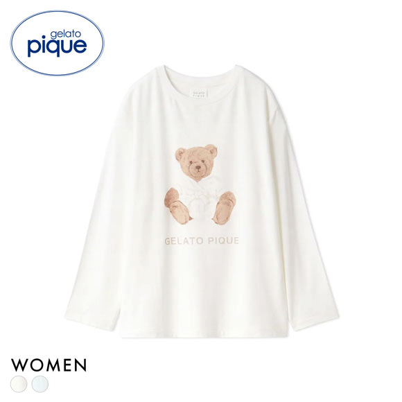 ジェラートピケ レディース 抗菌防臭バスローブベアワンポイントロンT ジェラピケ パジャマ ルームウェア gelato pique