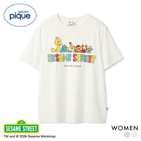 ジェラートピケ レディース SESAME STREET ワンポイントTシャツ ジェラピケ セサミストリート ルームウェア gelato pique