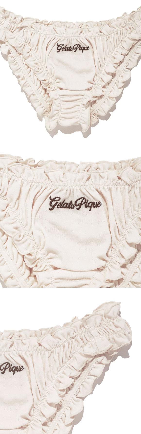 ジェラートピケ レディース 針抜きフリルブラ＆ショーツセット ジェラピケ ブラジャー ショーツ セット gelato pique
