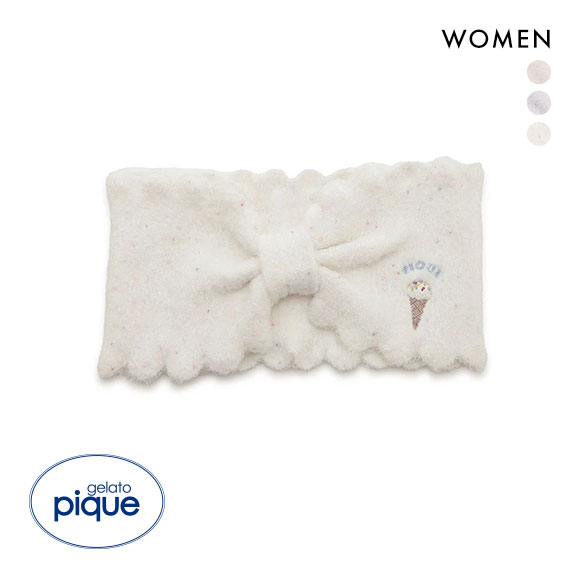 ジェラートピケ ホワイトデー レディース アイスワンポイント刺繍ヘアバンド ジェラピケ gelato pique WhiteDay