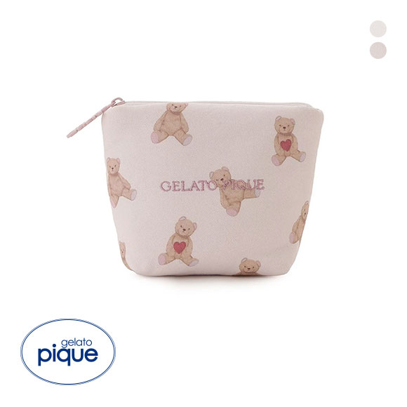 ジェラートピケ バレンタイン ハートベア総柄ティッシュポーチ ジェラピケ Valentine gelato pique
