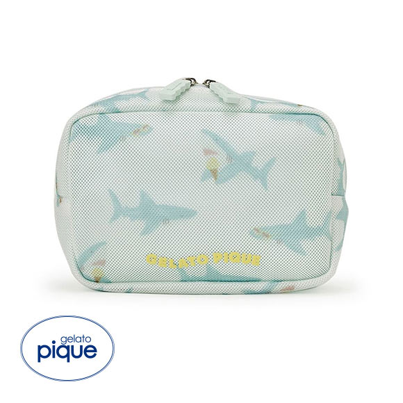 ジェラートピケ SHARK メッシュポーチ ジェラピケ gelato pique
