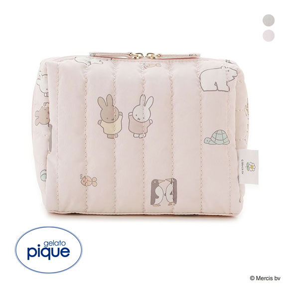 ジェラートピケ Dick Bruna キルティング総柄ポーチ ジェラピケ gelato pique