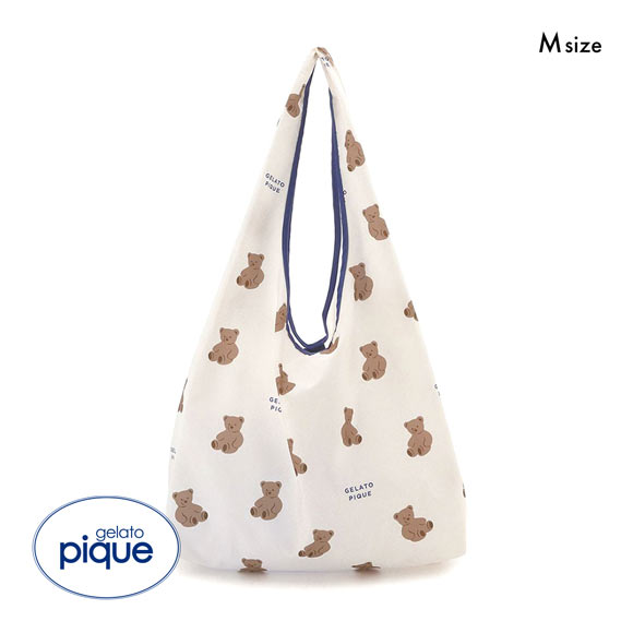 ジェラートピケ ベア柄エコバッグM ジェラピケ gelato pique