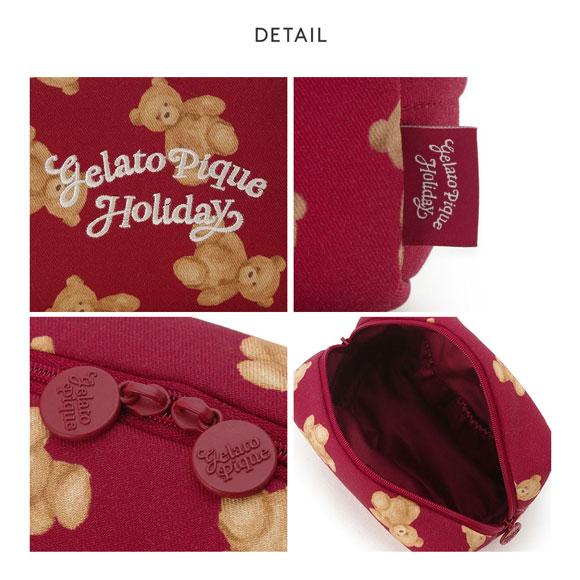 ジェラートピケ HOLIDAY ベア総柄ポーチ ジェラピケ gelato pique
