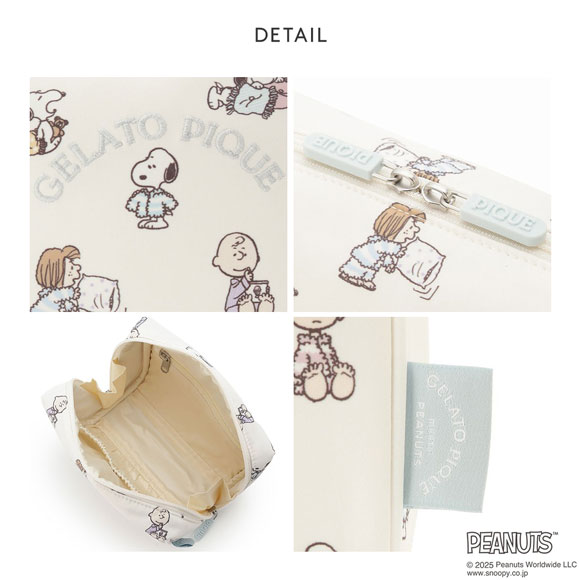 ジェラートピケ PEANUTS オリジナル総柄ポーチ ジェラピケ gelato pique スヌーピー