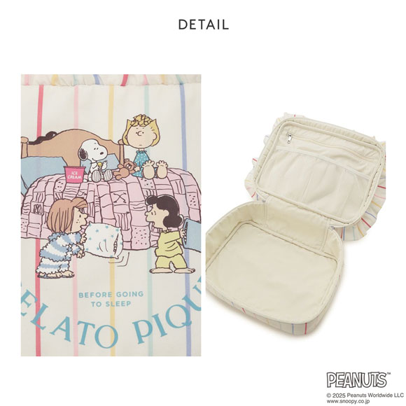 ジェラートピケ PEANUTS オリジナルアートトラベルポーチ ジェラピケ gelato pique スヌーピー