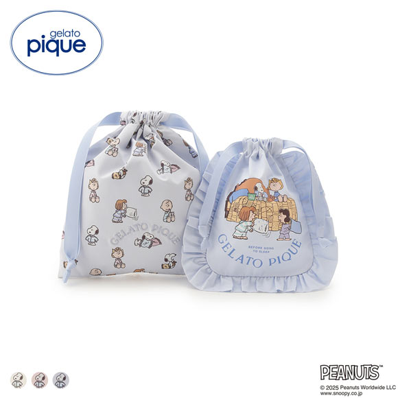 ジェラートピケ PEANUTS オリジナルアート巾着セット ジェラピケ gelato pique スヌーピー