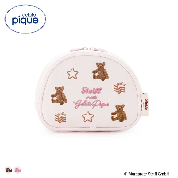 ジェラートピケ シュタイフ 総柄ポーチ ジェラピケ gelato pique シュタイフ Steiff