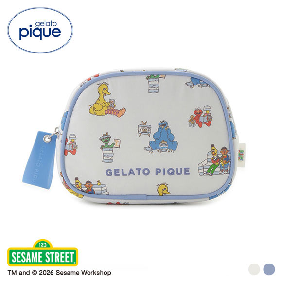 ジェラートピケ SESAME STREET 総柄ポーチ セサミストリート ジェラピケ gelato pique