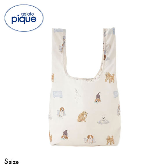 ジェラートピケ プレイフルDOG総柄エコバッグSサイズ ジェラピケ gelato pique